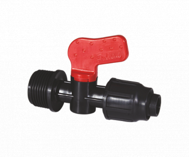 Мини-кран переходной с накидной гайкой и с наружной резьбой 16*Н½" PN4 (POLIEXT) (400)